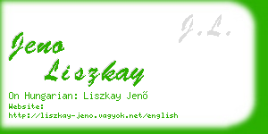 jeno liszkay business card